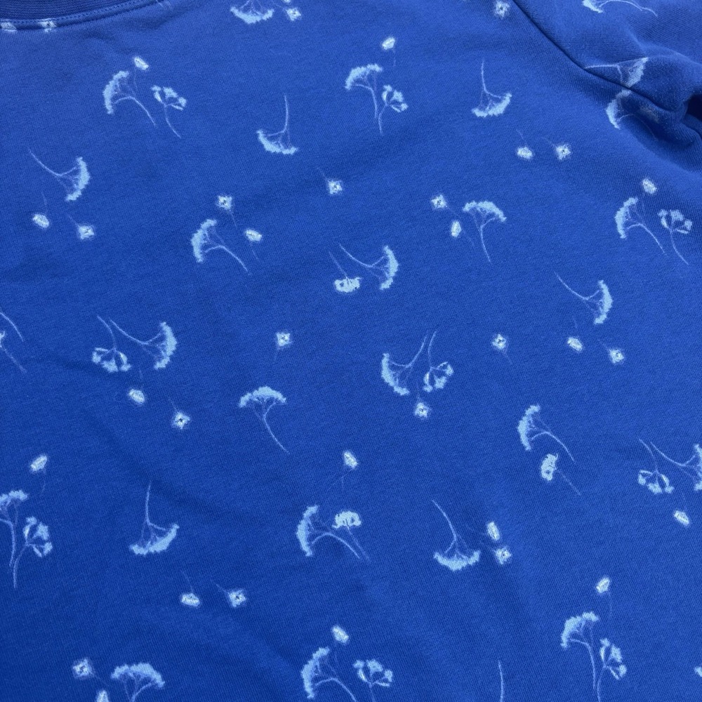 Lands End Serious Sweats Womens Crewneck Dandelion Blue Sweatshirt Sz L 14-16 - Picture 2 of 9
